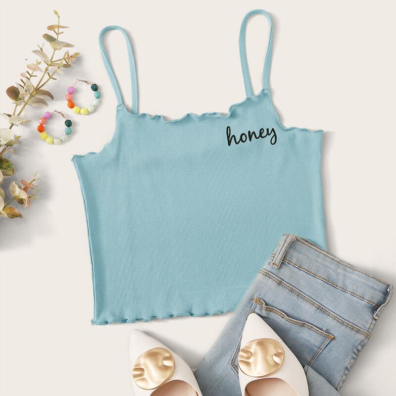 

Honey Print Crop Blue Cami