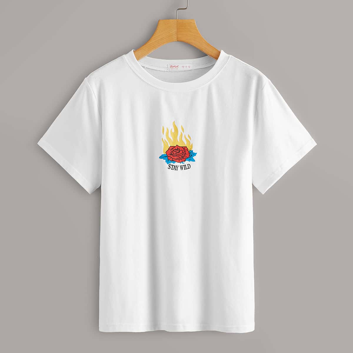 

Fire Rose White Tee