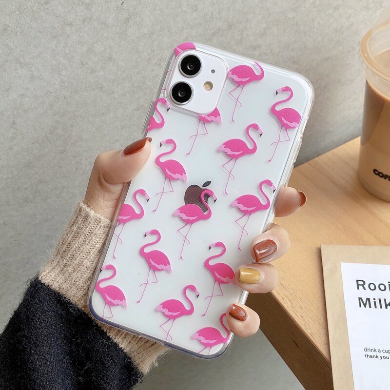 

Flamingo Clear iPhone Case, Pink