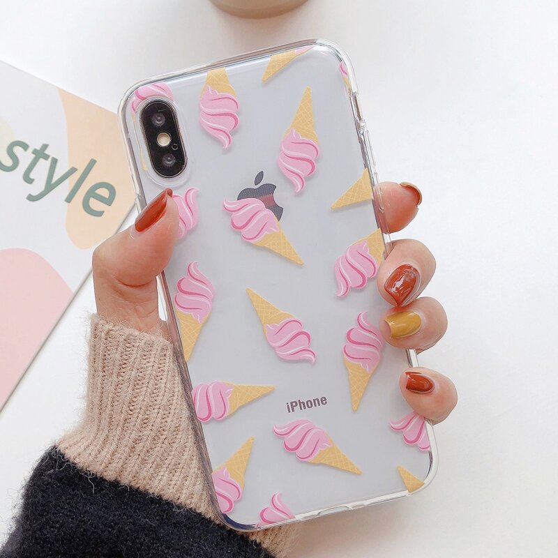 

Ice Cream Clear iPhone Case, Multicolor