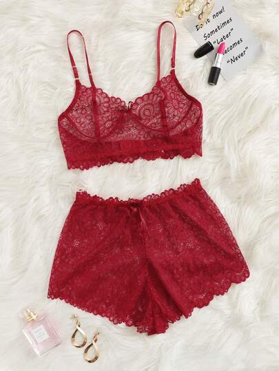 Floral Lace Lingerie Set