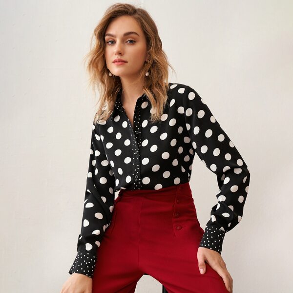 

Polka Dot Blouse, Black