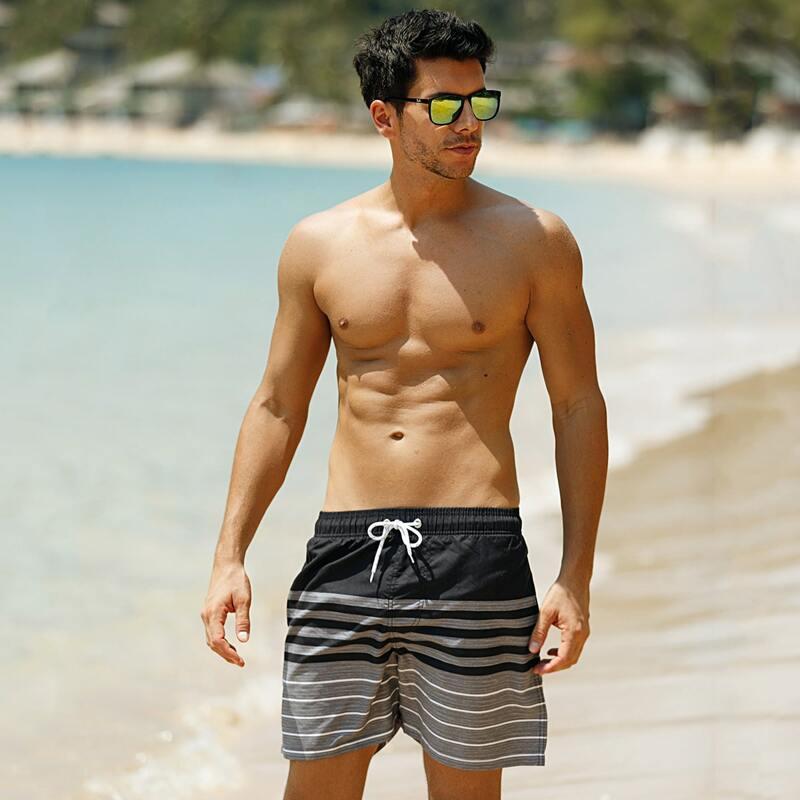 

Guys Stripe Swim Trunks, Multicolor