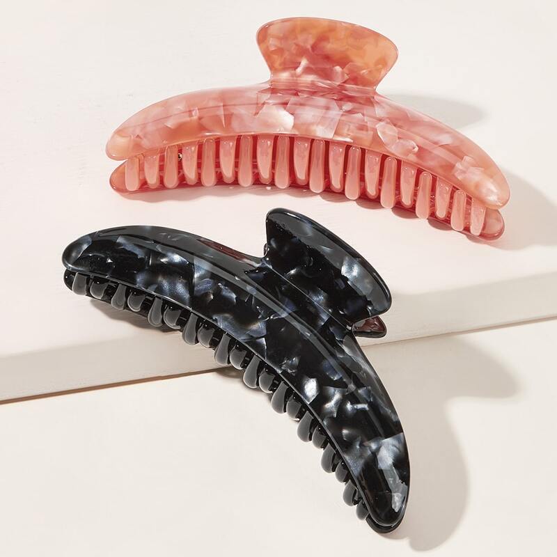 

2 pieces Simple Hair Claw, Multicolor