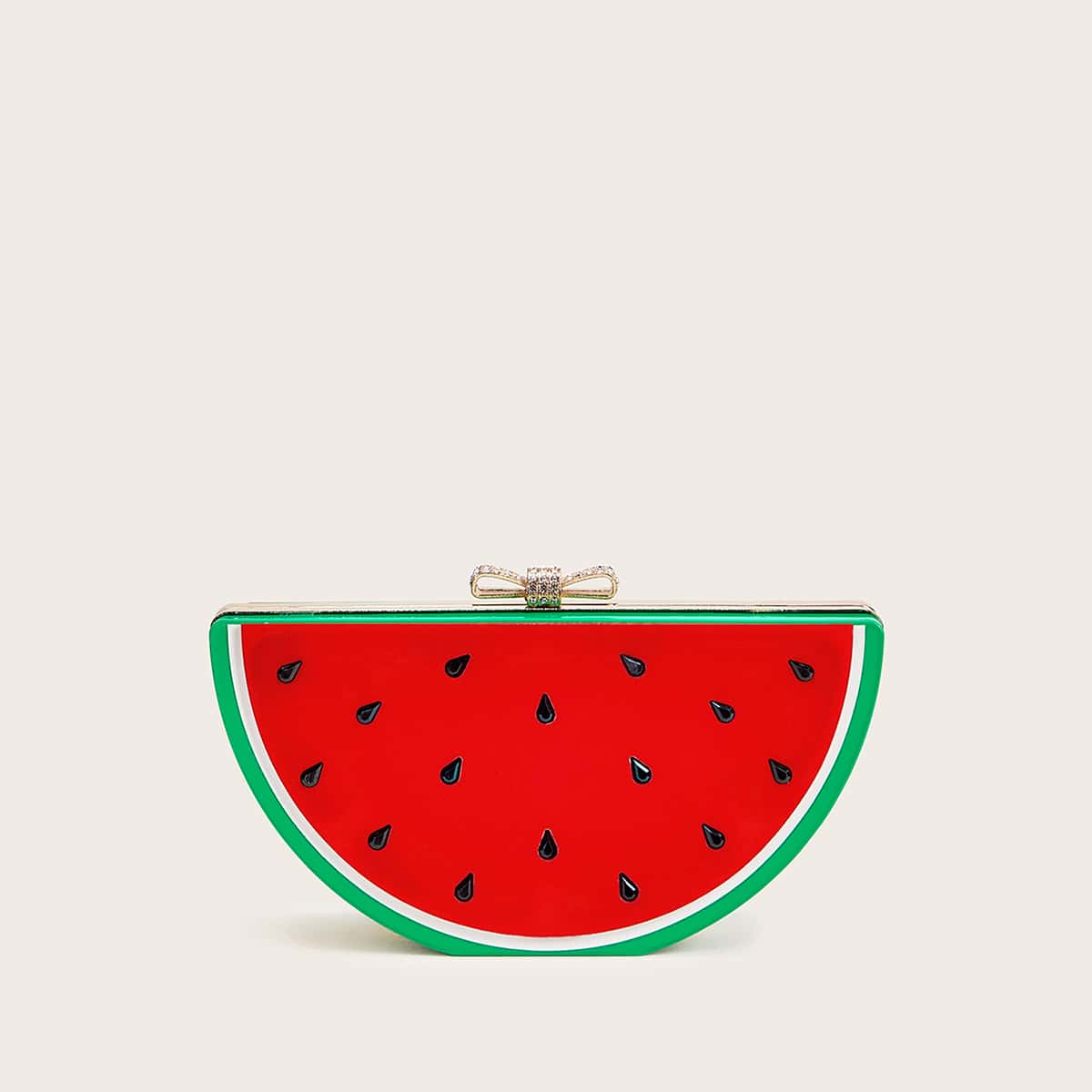 

Watermelon Shaped Chain Crossbody Bag, Red