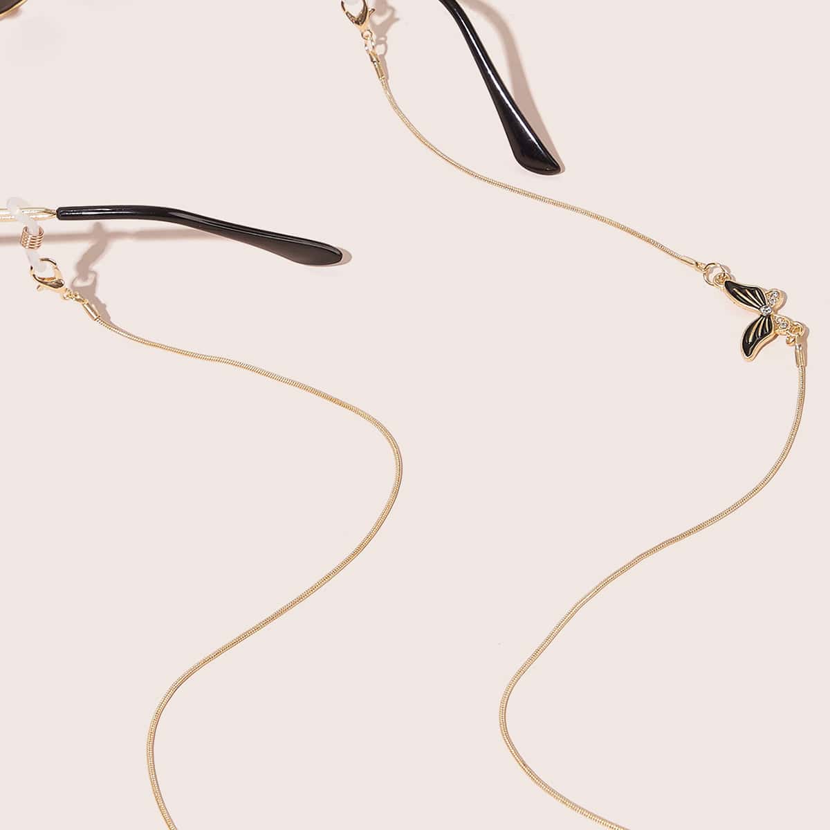 

Rhinestone Engraved Butterfly Decor Glasses Chain, Gold