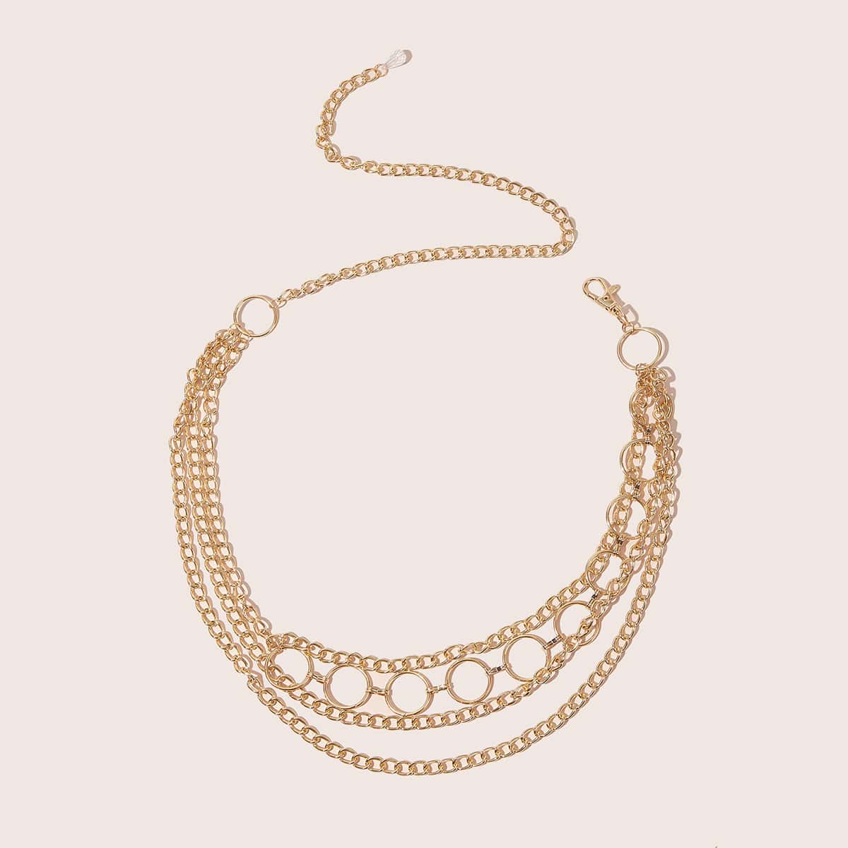 

Layered Waist Chain Belt, Gold
