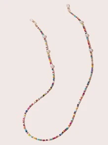 Faux Pearl Decor Beaded Glasses Chain - Multicolor - View 3