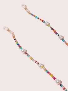 Faux Pearl Decor Beaded Glasses Chain - Multicolor - View 4