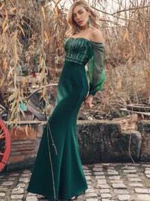 bodycon long sleeve prom dress