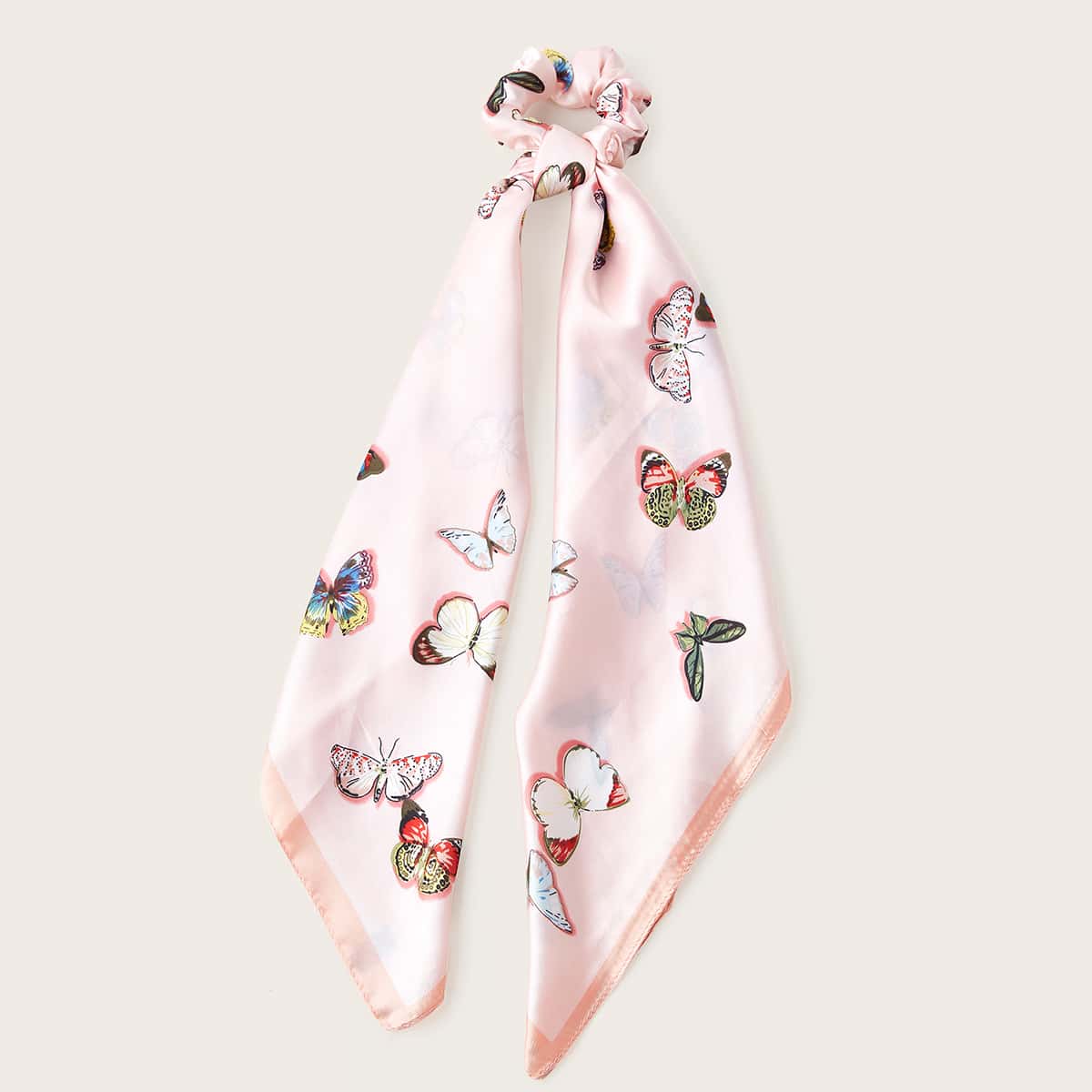 

Butterfly Pattern Scrunchie Scarf, Pink