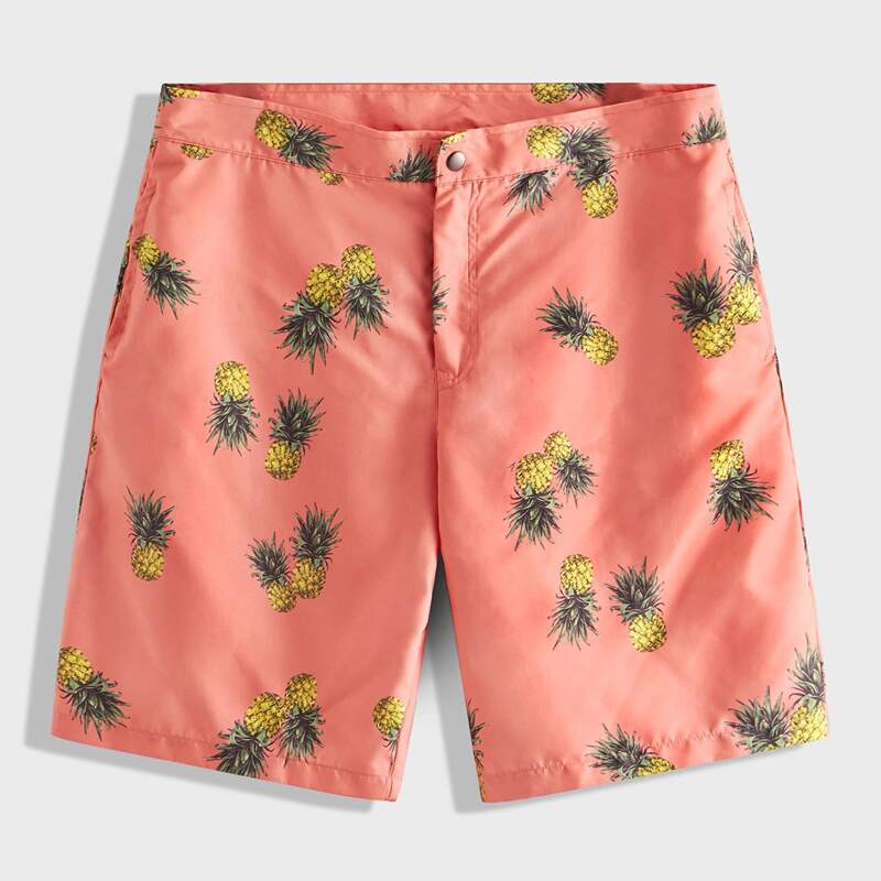 

Guys Pineapple Print Shorts, Pink