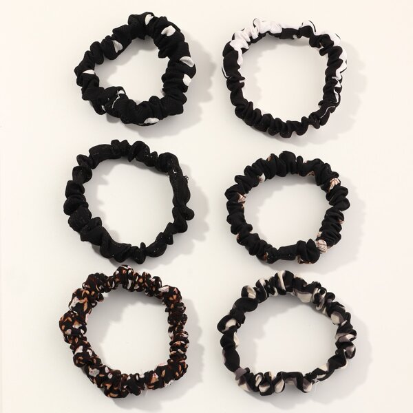 

6pcs Graphic Scrunchie, Multicolor