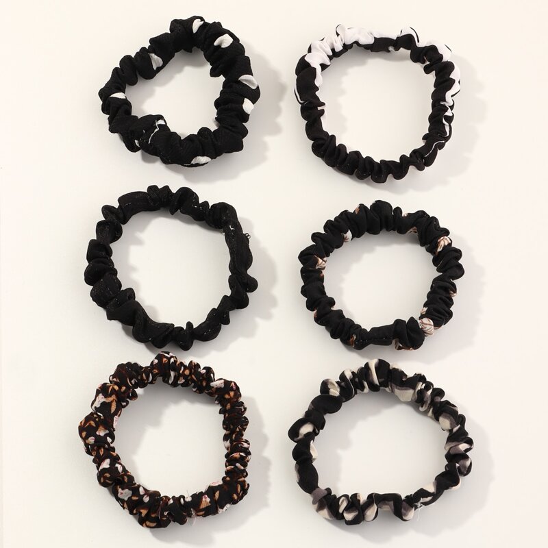 

6pcs Graphic Scrunchie, Multicolor