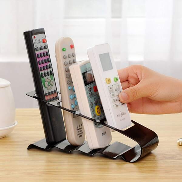 

1pc Multi-grid Remote Control Storage Rack, Black and white