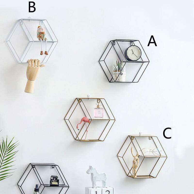 

1pc Hexagon Shaped Storage Rack, Multicolor