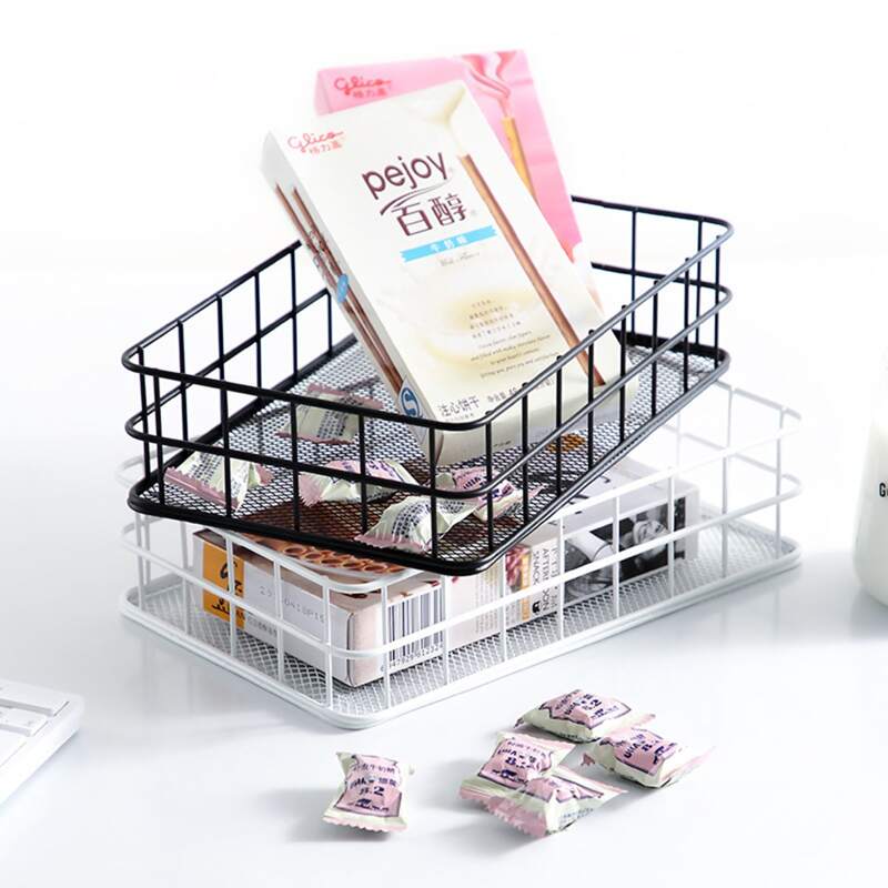 

1pc Solid Hollow Out Iron Storage Basket