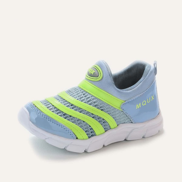 

Girls Striped Mesh Panel Slip On Sneakers, Multicolor