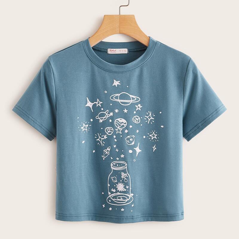 

Galaxy Graphic Blue Tee
