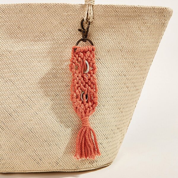 

Braided Conch Decor Bag Charm, Orange