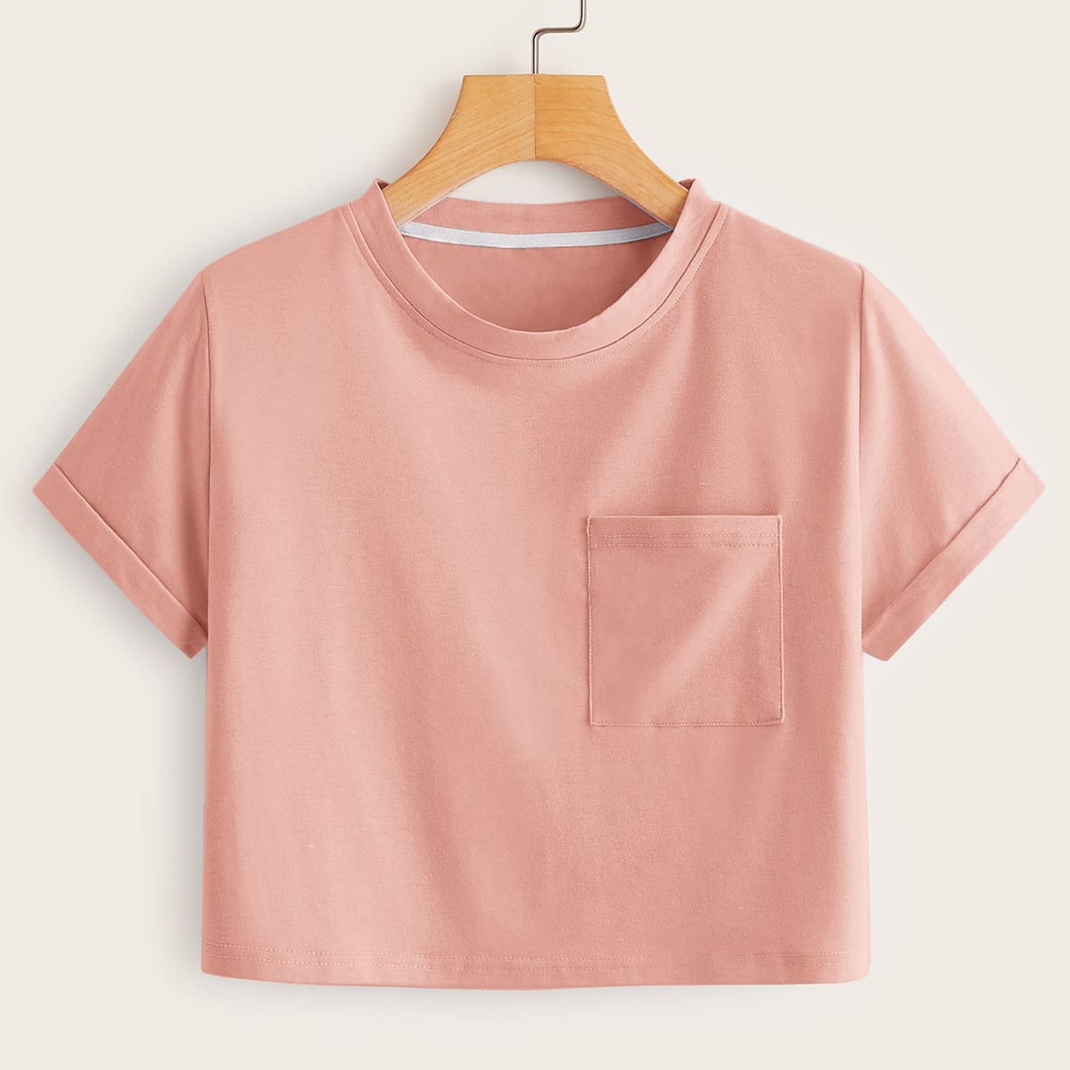 

Pocket Crop Tee, Pink