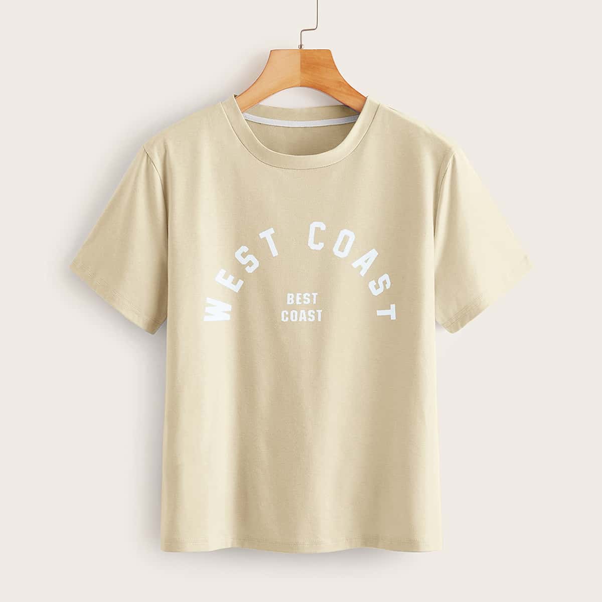 

Letter Graphic Tee, Beige