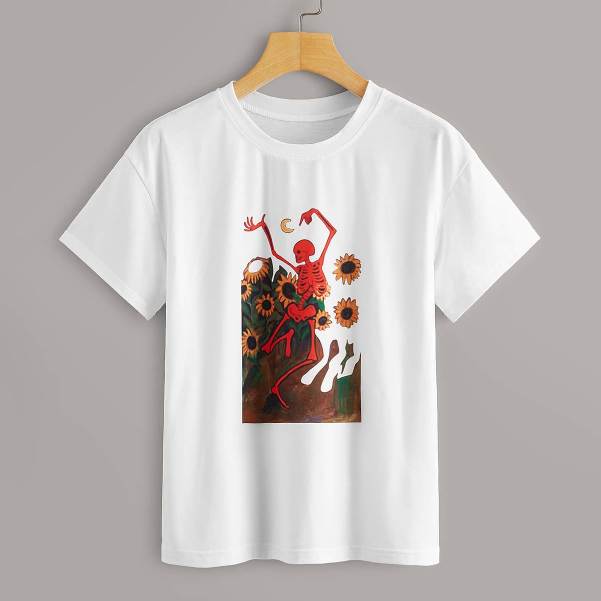 

Skull & Sunflower White Tee