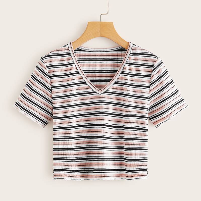 

Striped Crop Tee, Multicolor