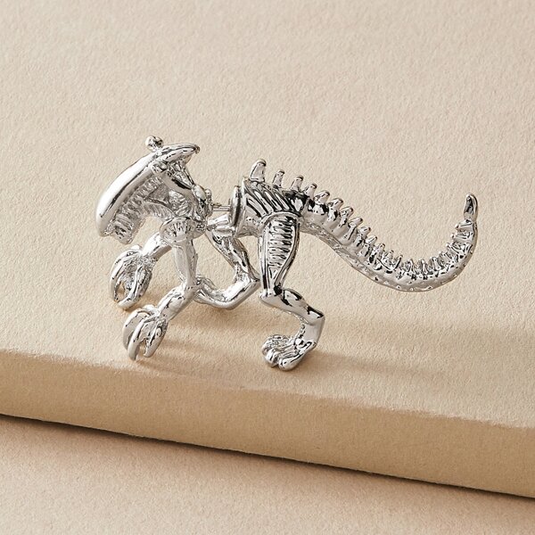 

1pair Men Dinosaur Shaped Earring Jackets, Silver