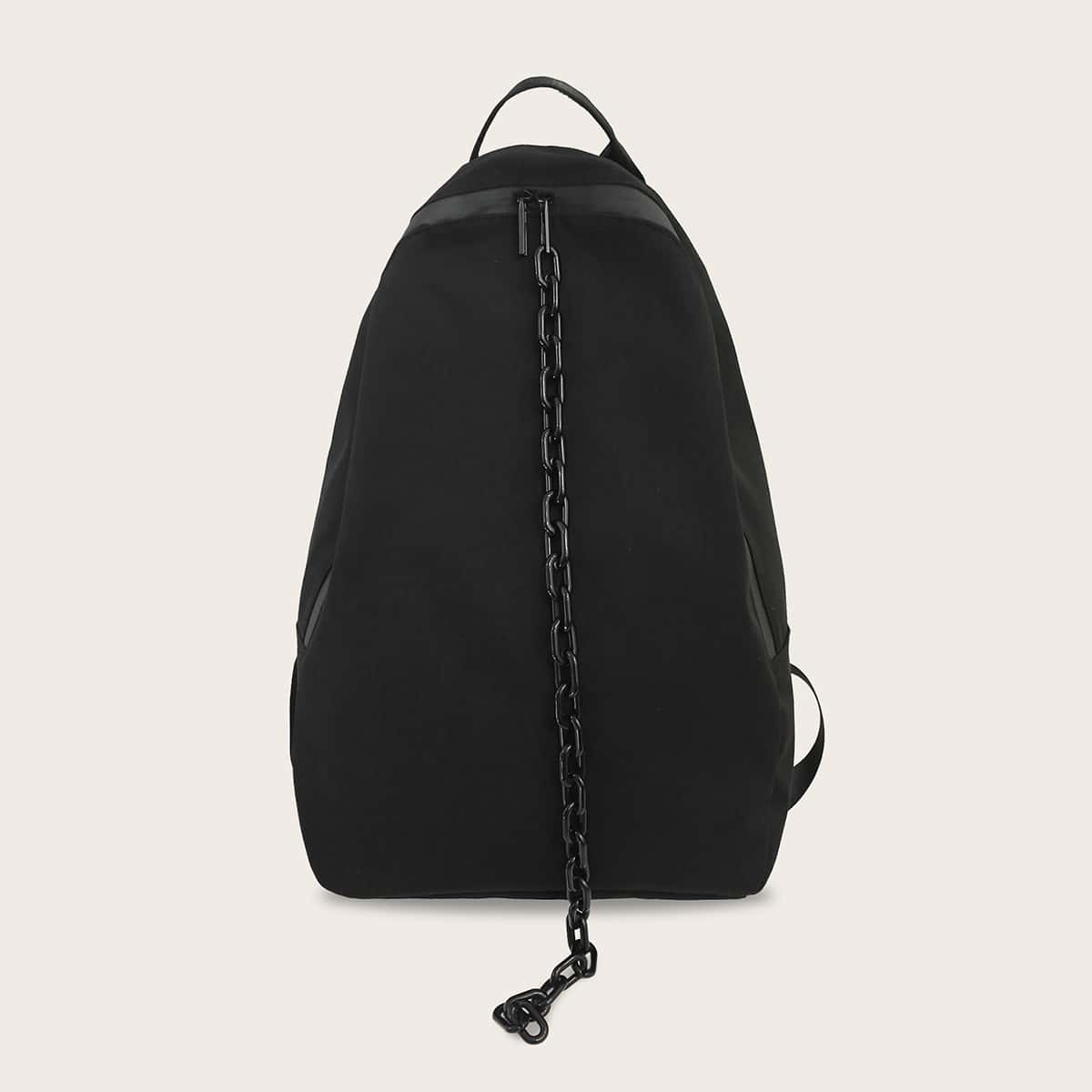 

Guys Chain Decor Backpack, Black