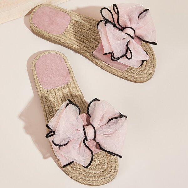 

Mesh Bow Decor Sliders, Pink