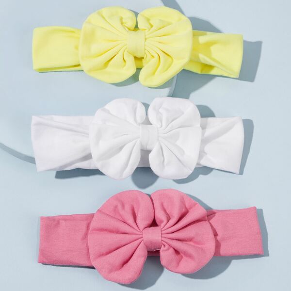 

3pcs Baby Bow Decor Headband, Multicolor