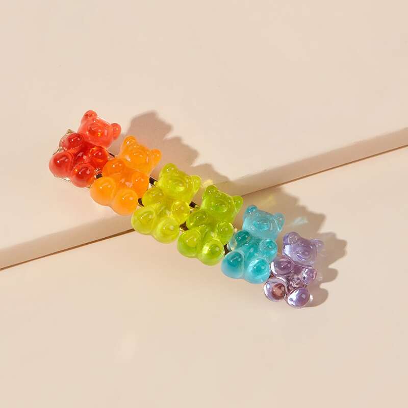

1pc Layered Bear Hair Clip, Multicolor