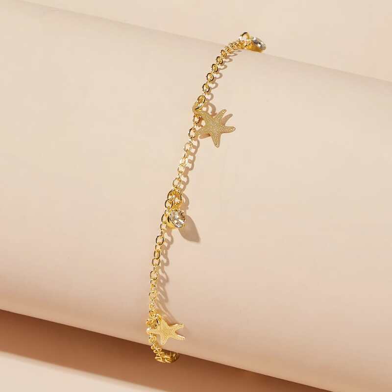 

1pc Starfish Chain Arm Ring, Gold