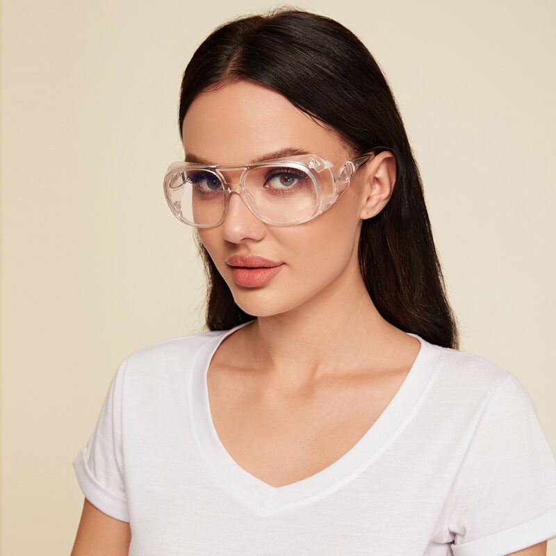 

Flat Top Clear Frame Protective Goggle Glasses