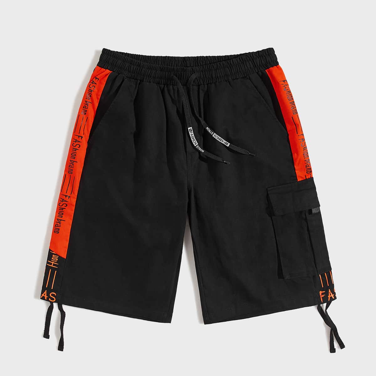 

Guys Tape Side Flap Pocket Cargo Shorts, Black