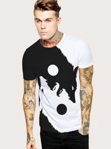 Manfinity LEGND Men Two Tone Animal Print Tee
