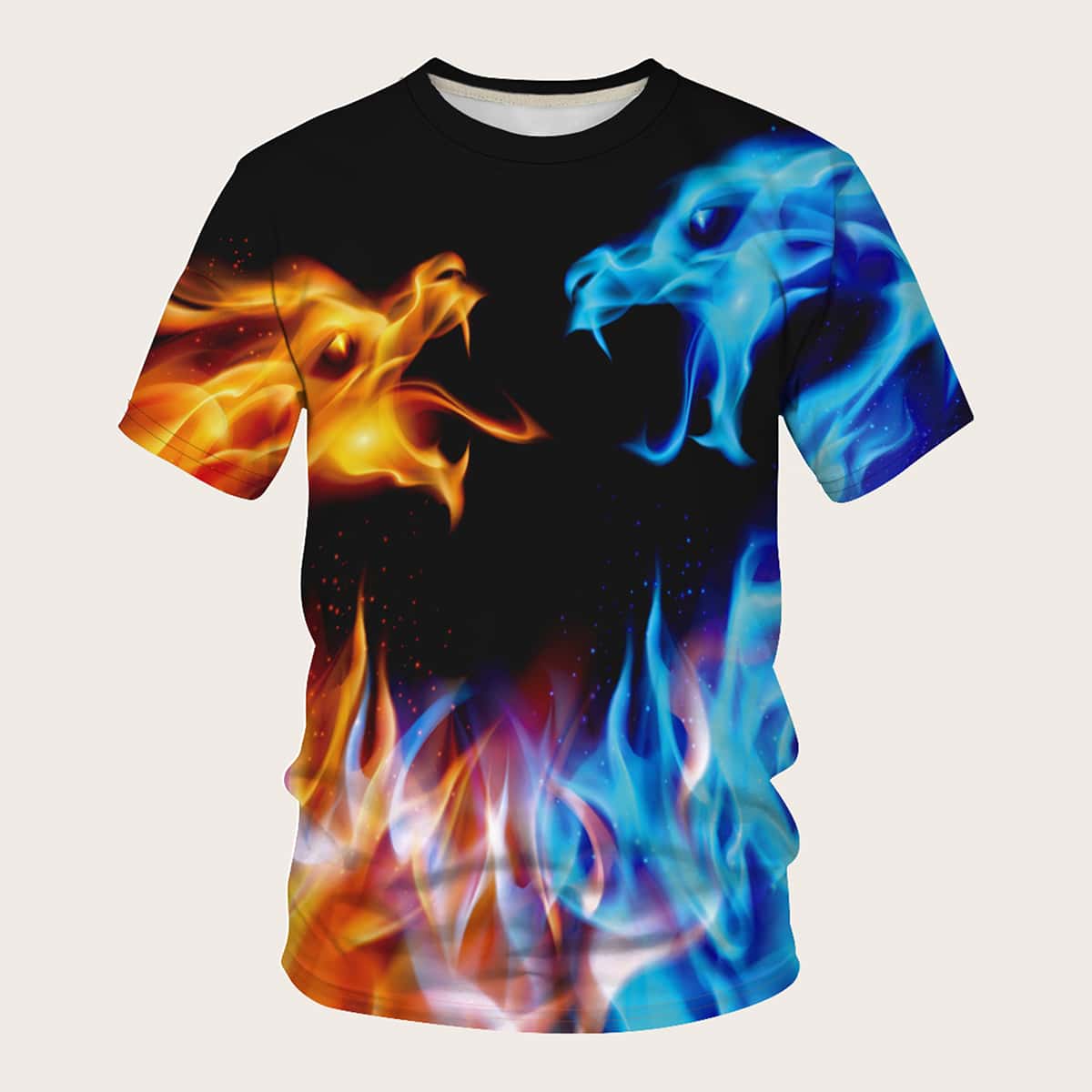 

Guys 3D Fire Print Tee, Multicolor