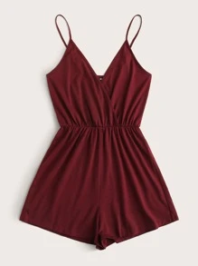 SHEIN Mono slip de cuello cruzado - Burdeos - Ver 3