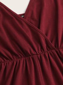 SHEIN Mono slip de cuello cruzado - Burdeos - Ver 4