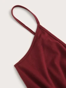 SHEIN Mono slip de cuello cruzado - Burdeos - Ver 5