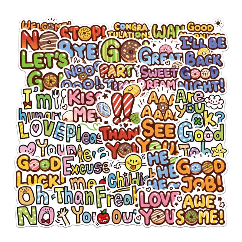 

50pcs Slogan Pattern Sticker