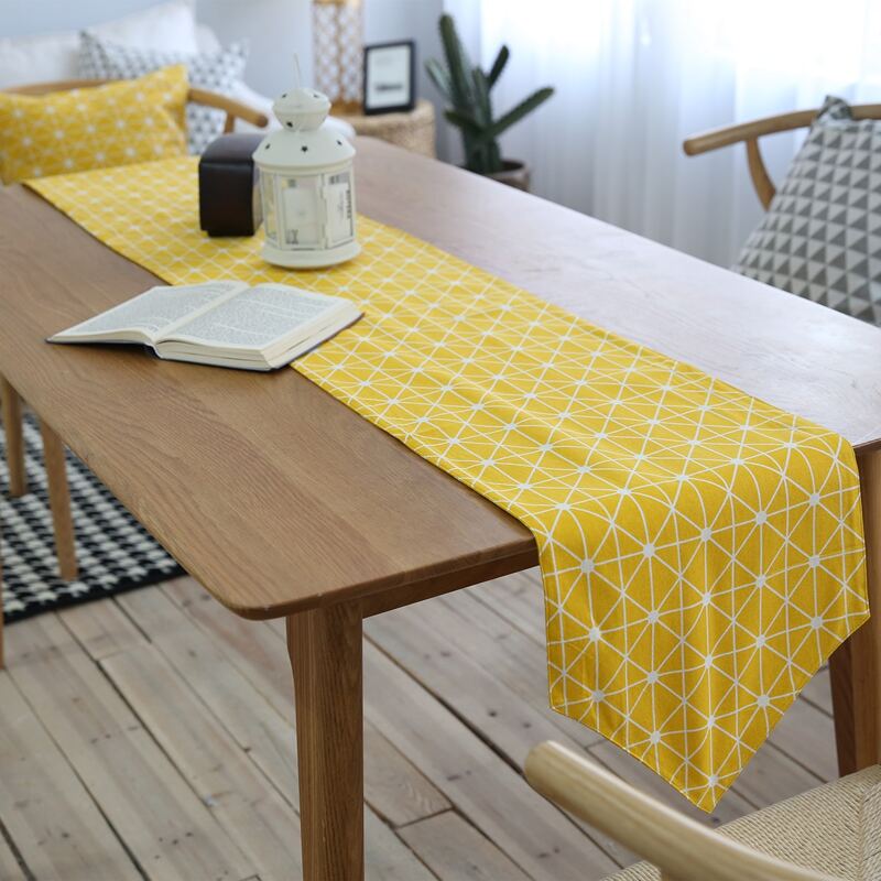 

Geometric Pattern Table Runner, Yellow