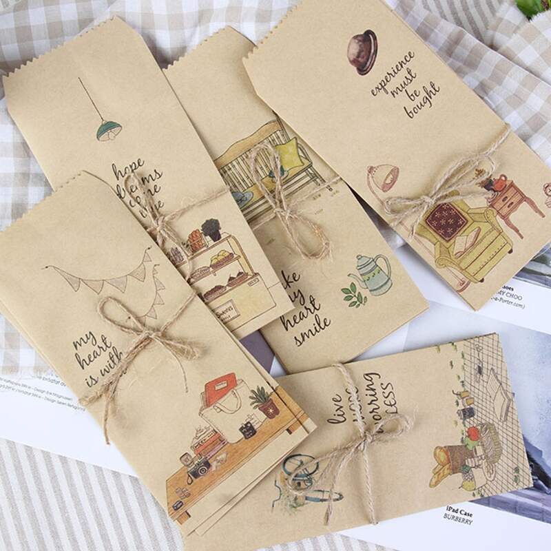 

5pcs Mixed Pattern Random Envelope, Multicolor