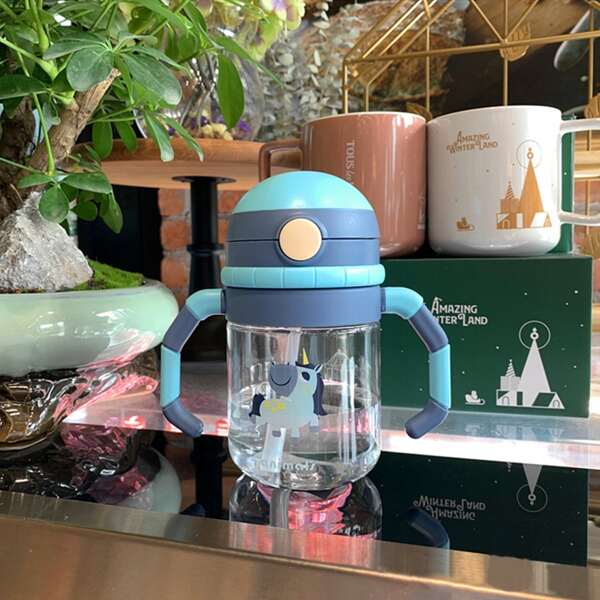 

1pc Cartoon Graphic Straw Cup, Multicolor