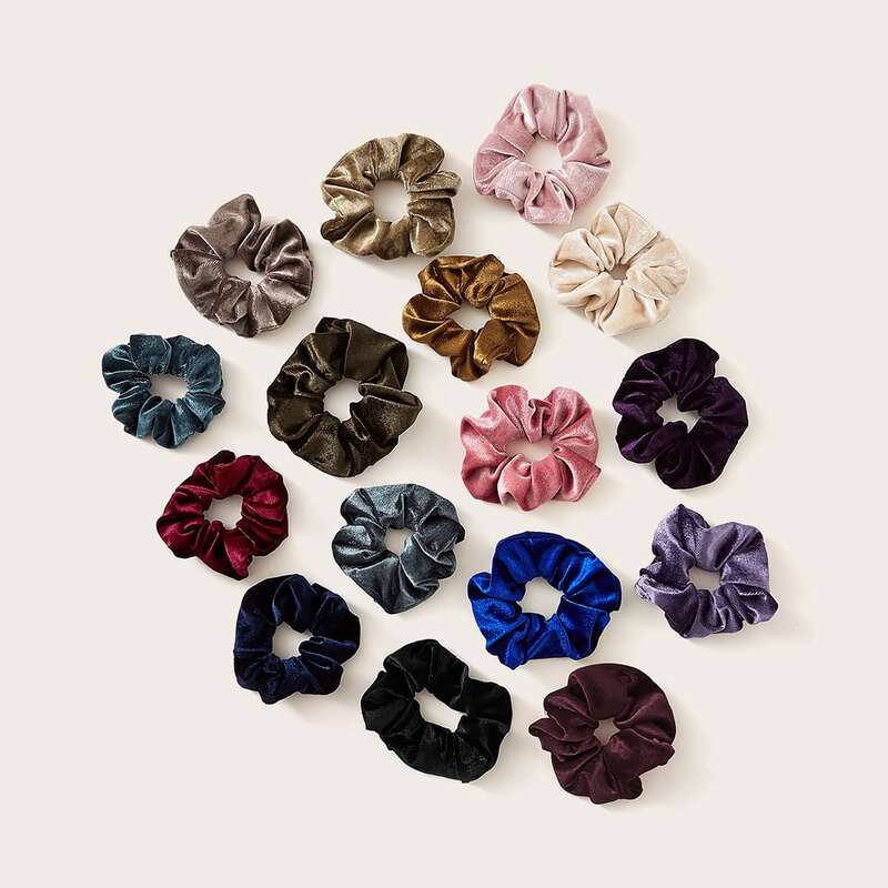 

ROMWE Random Color 1pc Plain Hair Scrunchie, Multicolor