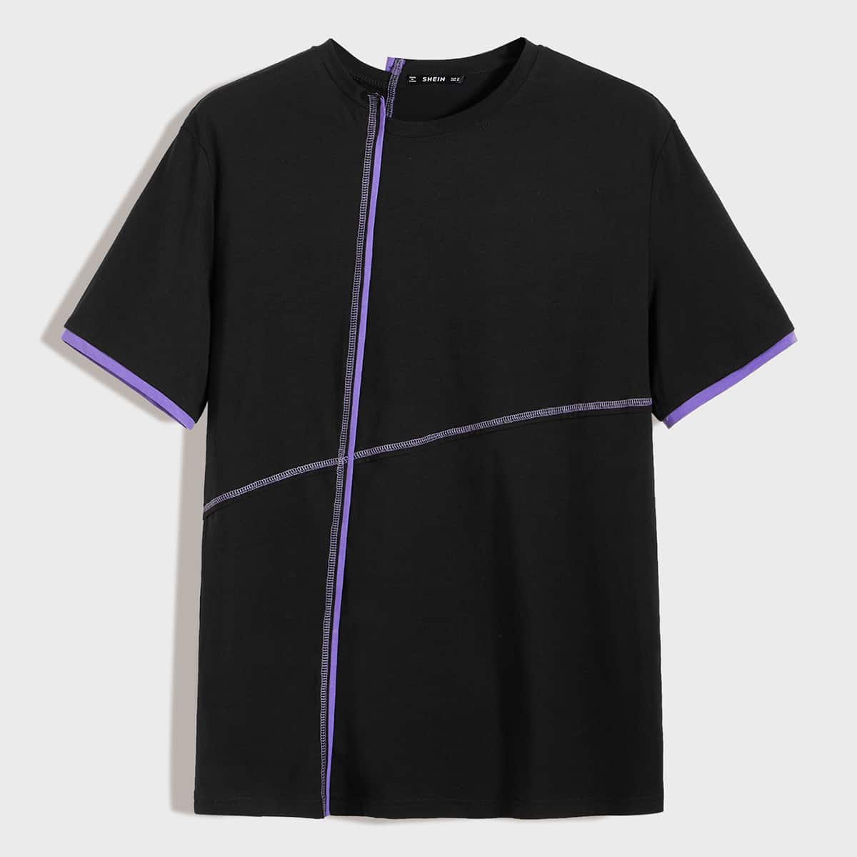 

Guys Contrast Binding & Stitch Top, Black