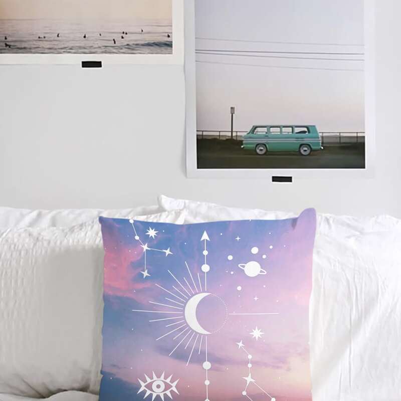 

Moon Print Cushion Cover Without Filler, Multicolor