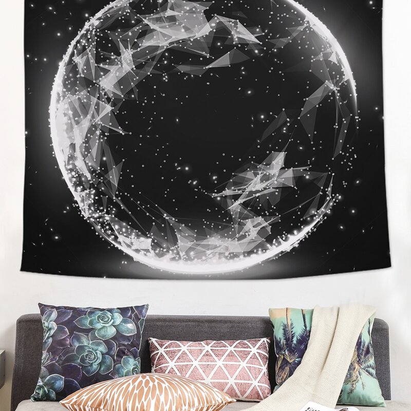 

Moon Print Tapestry, Black and white