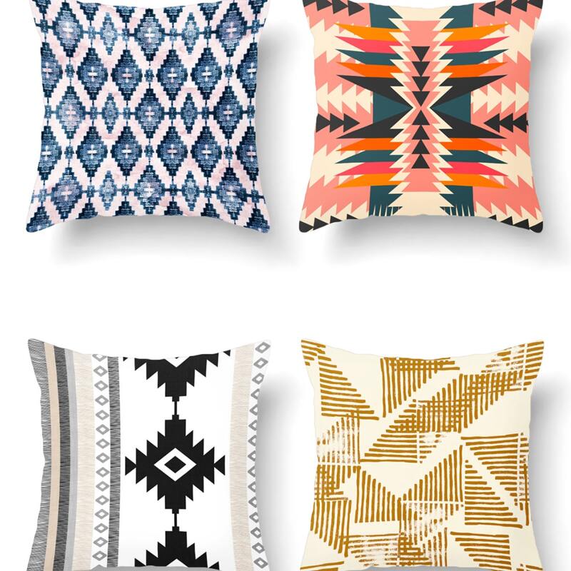 

1pc Geometric Pattern Cushion Cover Without Filler, Multicolor